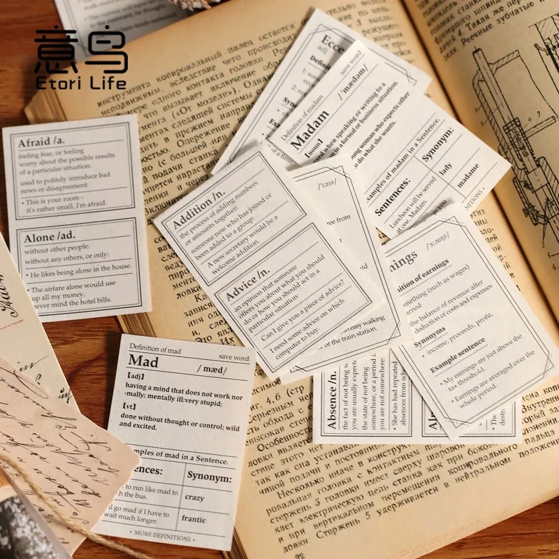 100 יח 'וינטג' זעיר מילון דקורטיביים מלאכה ניירות מיני מילון זבל יומן אלבום אישי והוא מגזרת נייר 