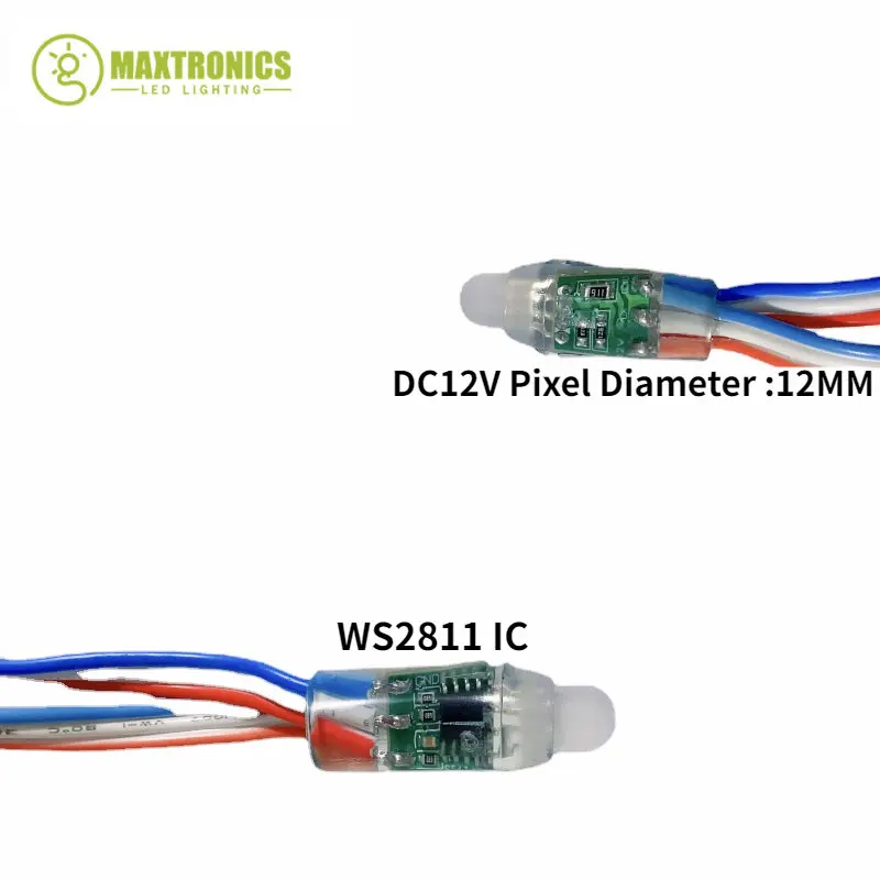 משלוח מהיר 5000pcs DC12V 12mm WS2811 IC RGB LED מודולים מחרוזת דיגיטלית עמיד למים LED בצבע מלאה פיקסלים אורות לקישוט