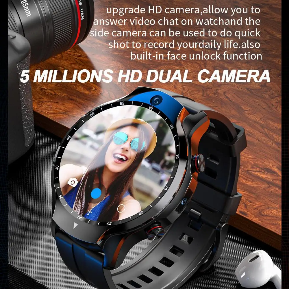 החדש אנדרואיד 9.1 שעון חכם Wifi GPS Smartwatch 4G 128G אחסון מצלמה כפולה הפנים לפתוח את השעון לגברים החבר הבעל מתנה