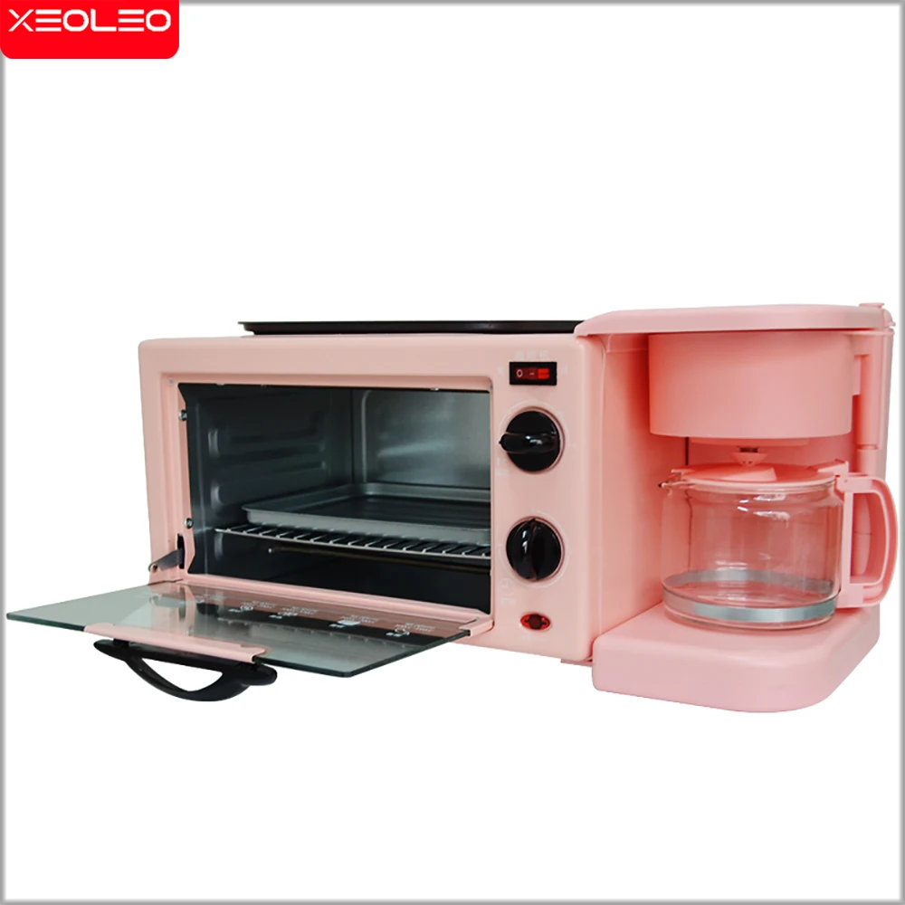 XEOLEO חשמלי טוסט 3 ב-1. ארוחת בוקר מכונת משק בית קפה Machinetart תנור רב-תפקודי בייקון מטוגן סיר מטבח