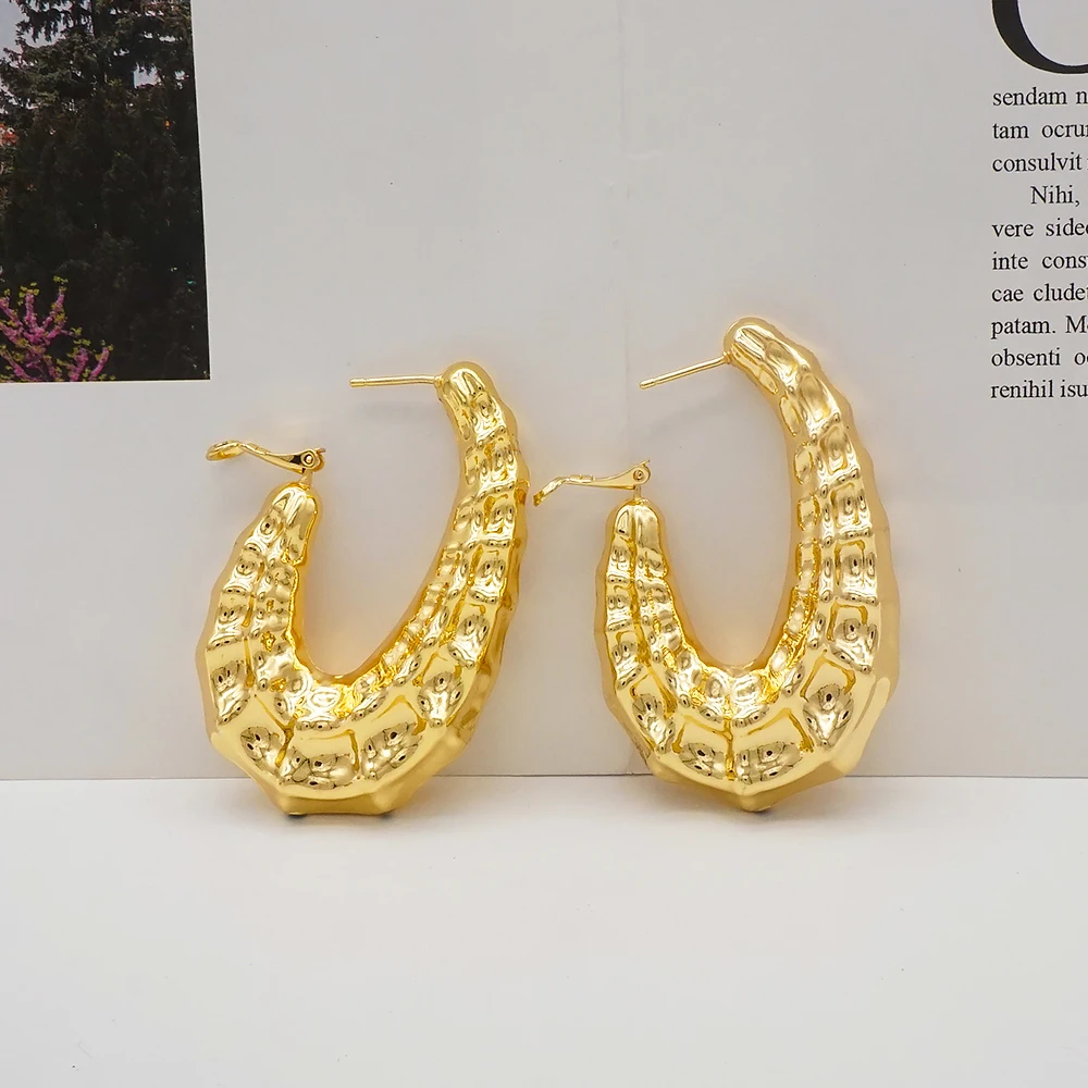 בסדר תכשיטי זהב גדול חישוק עגילים לנשים תלוי להשתלשל עגיל מודרני JewelryTurtle עיצוב מעטפת