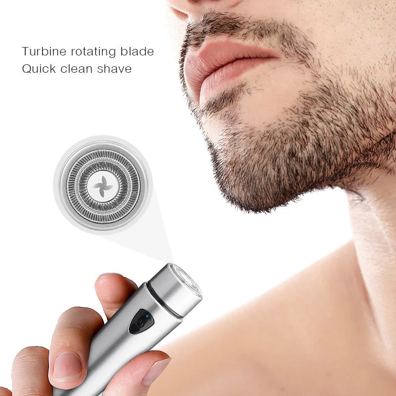 גברים גילוח חשמלית גוף מיני USB לטעינה גילוח נטענת 1 להבים נייד עבור פאות הזקן גוזם מכונת חיתוך .43-קיי