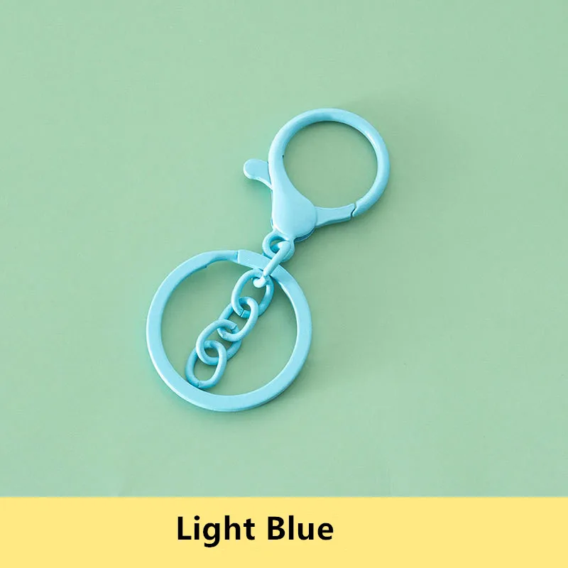 5/10pcs מחזיק מפתחות לובסטר אבזם האביב אבזם בצבע Keyrings עם רשתות Diy התכשיטים מפתח טבעת ווים שקיות אבזם