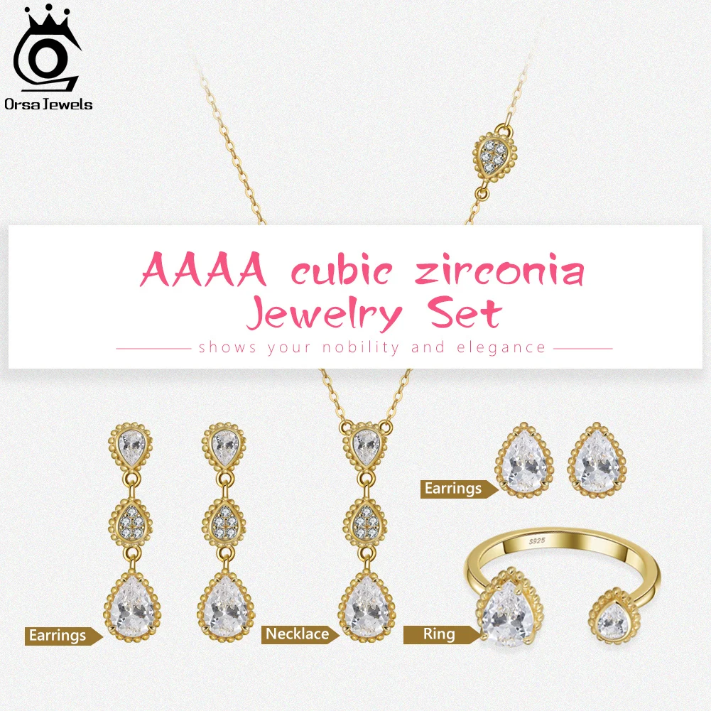 ORSA תכשיטים נובל 925 כסף סטרלינג עגילים לנשים AAAA זרקונים יוקרה Earings תכשיטים לחתונה מתנה SE349