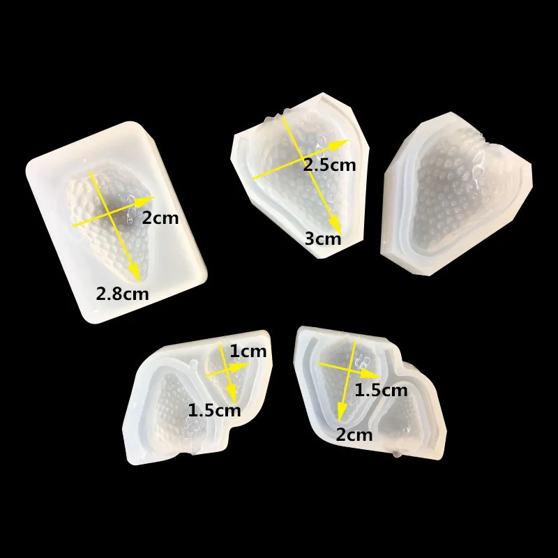 1PCS UV שרף תכשיטים נוזל סיליקון עובש שלושה סוג תות צורה שרף תבניות עבור DIY התכשיטים למצוא אביזרים