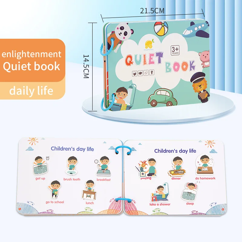 ילדים שקט עסוק ספרים מונטסורי התינוק צעצועים חינוכיים לילדים הראשון עסוק ספר חינוכי צעצוע DIY מקל על שקט הספר