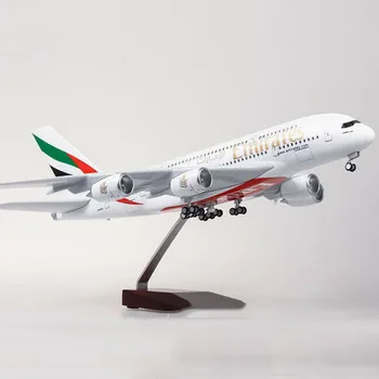 1/160 האמירויות מטוס A380 דגם LED אור הדמיה מטוסי הנוסעים