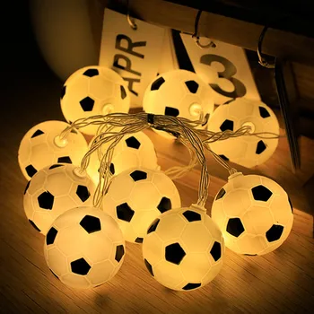 1.5 מ ' 10 נוריות כדורגל אורות מחרוזת כדורגל לילה LED אורות בנים יום הולדת השינה אוהדים בר מועדון מסיבת חג מולד קישוט