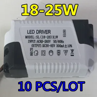 10 חתיכות LED נהג מתאם שנאי 18-25W AC 85-265V אספקת חשמל חשופים לוח LED אורות זרם קבוע 300mA