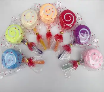 10 חתיכות סוכריות צבע סיבים חמוד lollipop מגבת עוגת מתנה מקלחת התינוק יום הולדת טובה למסיבה מתנות מקסימות