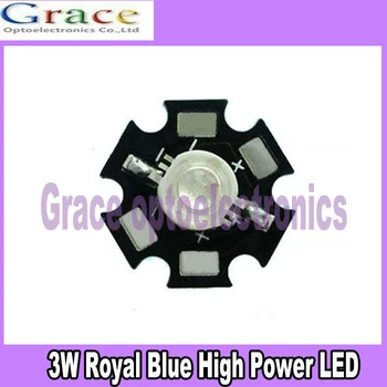 10PCS 3W בצבע כחול רויאל גבוה כוח LED פולט 700mA 450-455NM עם 20mm כוכב PCB