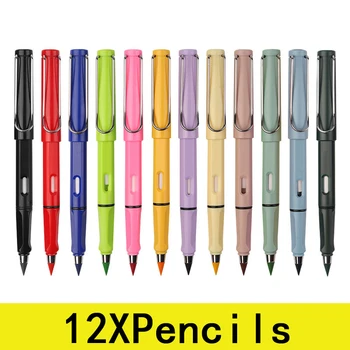 12Pcs קבע צבע עפרונות Inkless עיפרון ללא הגבלה עפרונות אינסופי עפרונות לכתיבה ציור 