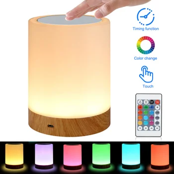 13 צבע השינה בלילה אור RGB שליטה מרחוק לגעת Dimmable מנורת שולחן נייד מנורות הלילה USB נטענת מנורת לילה