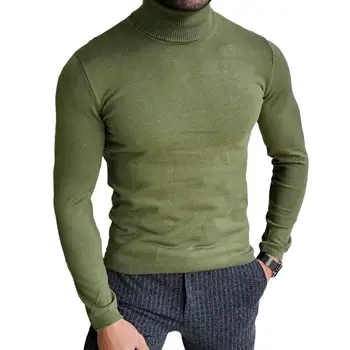 2023 גברים מזדמנים חולצה סתיו חורף גברים של סלים סרוגים סוודר צווארון שרוול ארוך צבע מוצק של גברים מזדמנים קט