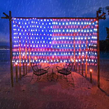 420 LED המתקדם האמריקאי דגל אורות מחרוזת עמיד למים Led דגל נטו אור של ארה 