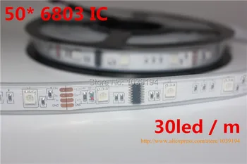 5050 קסם החלום שינוי צבע דיגיטלית led רצועת אור 150leds בנפרד למיעון 6803 IC DC12V sleeving עמיד למים IP67