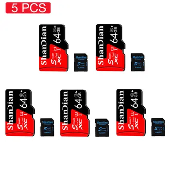 5PCS/LOT 100% מקורי ShanDian זיכרון SD 64GB 32GB Class 10TF כרטיס 32GB כרטיס מתנה הקורא על צילום מצלמת כרטיס פלאש