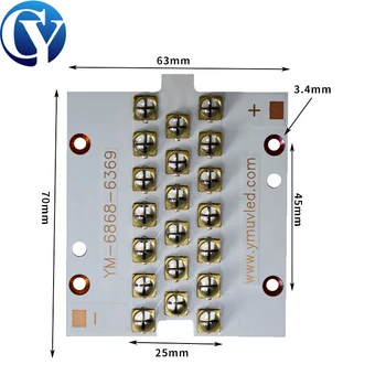 6565 395nm LED 210W מודול 365nm 405nm באיכות טובה UV ריפוי עבור לקזז מסך מכונת דפוס מקצועית מדפסת 3d