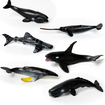 6Pcs מיני מציאותי לוויתן,כריש לווייתן,לווייתן זרע של יונקים להבין צעצועים,יצורים ים - ים, יצורים נהדר עבור מסיבות טובות