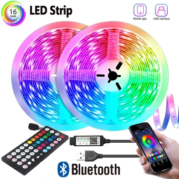 Bluetooth LED רצועת אור RGB 3535 גמיש סרט DIY אור Led הרצועה RGB הקלטת דיודה USB 5V חג המולד אור свктодиодная лента
