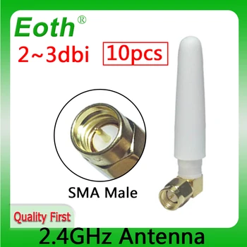 EOTH 10pcs 2.4 g אנטנה 2~3dbi sma זכר wlan wifi 2.4 ghz antene pbx הרבה מודול נתב tp link אות מקלט אנטנה רווח גבוה