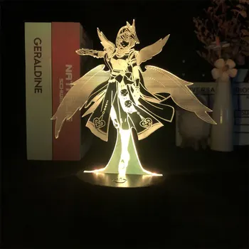Genshin השפעה Kujo שרה משחק 3D לילה אור על עיצוב חדר השינה של אור חמודה יום הולדת צבע מתנה מנורת LED מנגה הילדה היפה מתנה