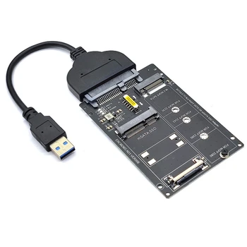 NGFF+MSATA כדי SATA3.0 כרטיס מתאם+USB SATA כבל M2 מפתח ב-מ SSD כדי 6G ממשק המרה
