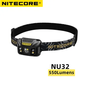 NITECORE NU32 פנס XP-G3 S3 LED 550 לומן פנס חיצוני קל משקל אור פנס נטענת סוללה מובנית קמפינג