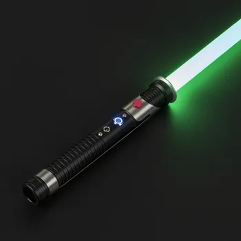 RGB חרב מתכת עם 6 אפקטים קוליים 12 צבעים FX קרב חרב האור קולי צעצוע כבד את הדו-קרב עם דארת ' Cosplay LED צעצוע ילד מתנות