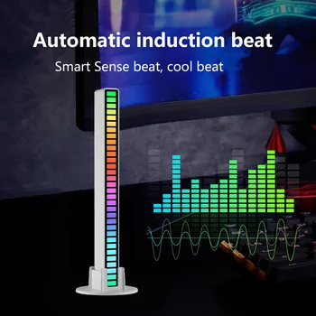RGB שליטה קולית סינכרונית קצב אור אינטרנט פופולרי צבעוני מוסיקה אור מקיף לרכב שולחן העבודה אינדוקציה יצירתי Led לבחור