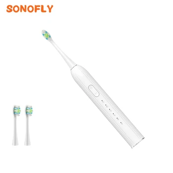 SONOFLY חשמלית סוניק מברשת שיניים IPX7 עמיד למים נטענת החלפת ראשים הלבנת שיניים מברשת 6 ניקוי מצב YS-171