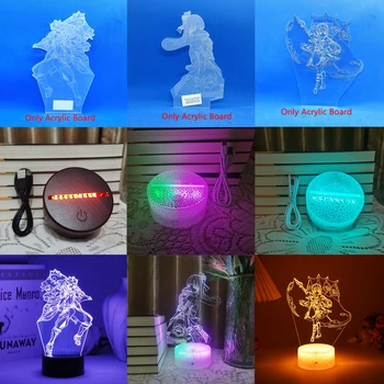 Tighnari Genshin השפעה Nilou 3D Led מנורת לילה לילדים אנימה אור Cyno עיצוב חדר בסיס אקרילי לוח נמכרים בנפרד