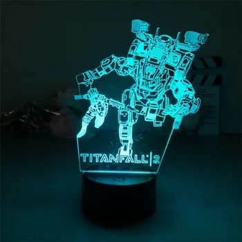 Titanfall 2 משחק 3D מנורת לילה פסטיבל המתנה בני נוער על עיצוב חדר השינה חמודה יום הולדת צבע LED מנורת מנגה הילדה היפה מתנה