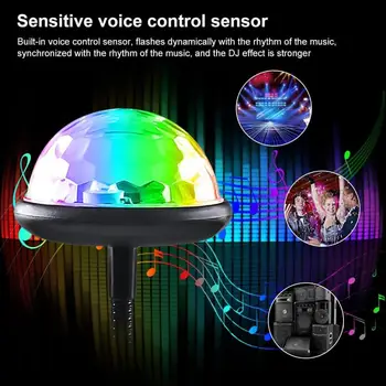 USB מיני דיסקו כדור אורות Dj תאורה נשמע מסיבת אוטומטי RGB מרובה צבעים המכונית האווירה בחדר קישוטים מנורת קסמים מנורה