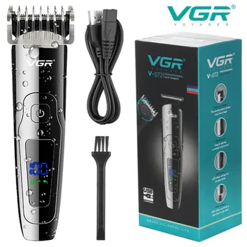 VGR 072 אלחוטי מקצועי גוזם שיער מתכוונן זקן גוזם לגברים חשמלי תספורת מכונת תספורת טיפוח הפנים