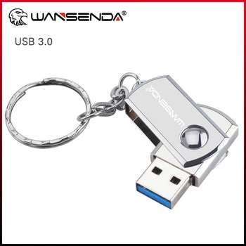 WANSENDA טבעת מפתח USB כונן פלאש 32GB מהירות גבוהה עט כונן 64GB 16GB 256GB סיבוב Pendrive מקל USB 3.0 128GB זיכרון פלאש