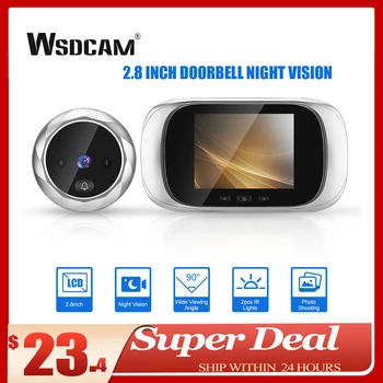 Wsdcam 2.8 אינץ LCD עינית דיגיטלית בדלת 90 מעלות הדלת עין הדלת מציג מצלמת ראיית לילה תמונה הדלת הטבעת מוניטור