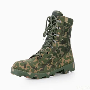 אנשים חדשים הנעליים הצבאיות חיצונית הליכה נעלי טיפוס צמרות גבוהות החלקה, ללבוש התנגדות Mens הסוואה לחימה Miliary מגפיים טקטי