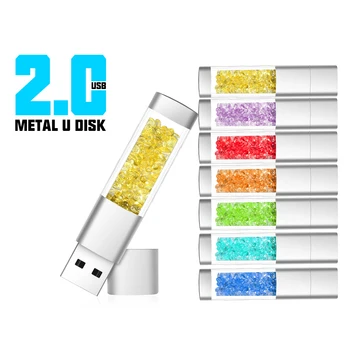 ג ' סטר Colore קריסטל USB Flash Drive 64GB די עט כונני 32GB צבעוני מקל זיכרון 16GB U דיסק 8GB 4GB מתנות לחתונה