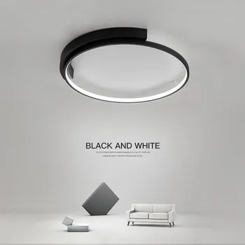 המודרני סלון LED מנורת תקרה תאורה נורדי אמנות עיצוב לבן/שחור עגול מנורת התקרה בחדר השינה האוכל הביתה תאורה