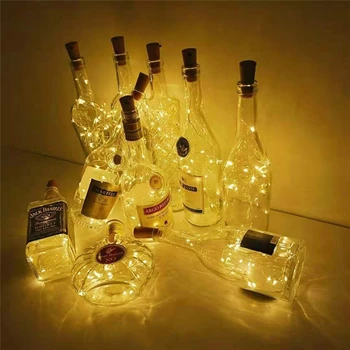 הסוללה מופעל על פקק בקבוק יין האור 1M 2M 3M DIY LED מחרוזת בר אור אור ליום ההולדת בלם בקבוק יין רצועת אור