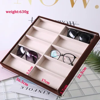 הרכש החדש בז ' קטיפה משקפי שמש הצג תיבת משקפי שמש הצג תכשיטים תצוגת אריזות תכשיטים ארגונית אופנה המקרים