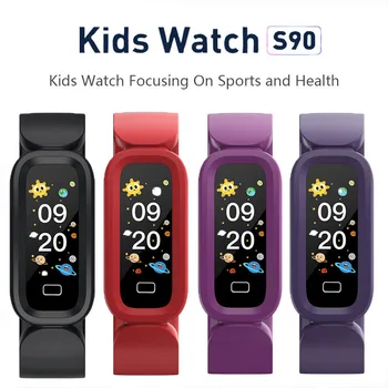 חדש שעון חכם הילדים S90 שעון מעורר קצב הלב לישון צג ספורט מד צעדים, עמיד למים של ילדים לראות ילדים צמיד הלהקה