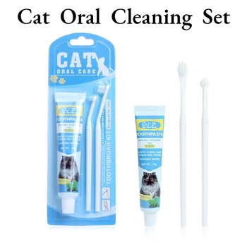 חתול מברשת שיניים משחת שיניים אנזימטיות להגדיר,ניקוי שיניים ריח פה רענן ערכת טיפול שיניים,מדריך הכלב הסרת רובד קיט,וטרינר הכנה