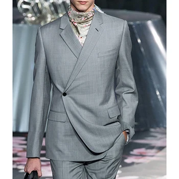 כפתור אחד חליפות גברים Slim Fit עבור החתונה החבר דש האופנה הגברי החתן טוקסידו 2 חתיכה זכר ' קט עם מכנסיים 2023