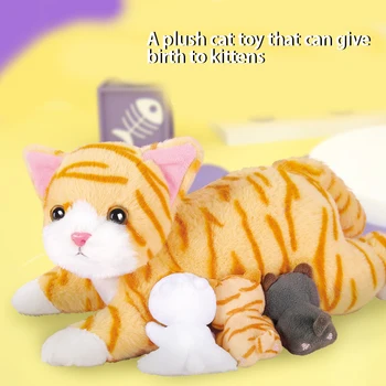 מדומה חתול חשמלי התינוק חתול מחמד צעצוע קטיפה יכול לגרום נשמע לחקות קורא אינטליגנטי בובת ילד וילדה צעצועים לידה מתנה