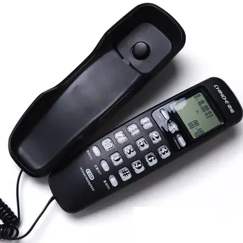 מיני-טלפון קווי טלפון חיוג צלילי/FSK המשרד בבית מלון זיהוי מספר לשיחות נכנסות צג LCD שולחן העבודה הביתי הקיר טלפון