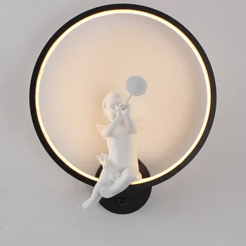 נורדי הפוסט-מודרנית LED מנורת קיר יצירתי חומר אלומיניום המנורה אמנות שלושה צבעים עמעום במעבר מדרגות המראה בחדר השינה מנורת קיר