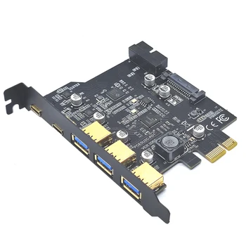 סוג C USB 3.2 Gen2 PCIE כרטיס רכזת USB 3.0 PCI Express לוח PCI-E PCI E USB 3 מתאם מכפיל USB3 3.1 בקר קמה קלפים