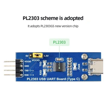 סוג C USB מתאם סדרתי PL2303 תקשורת טורית מודול 1.8 V/2.5 V אספקת 3LED חיווי USB-To-TTL לוח 3.3 V/5V תפוקה